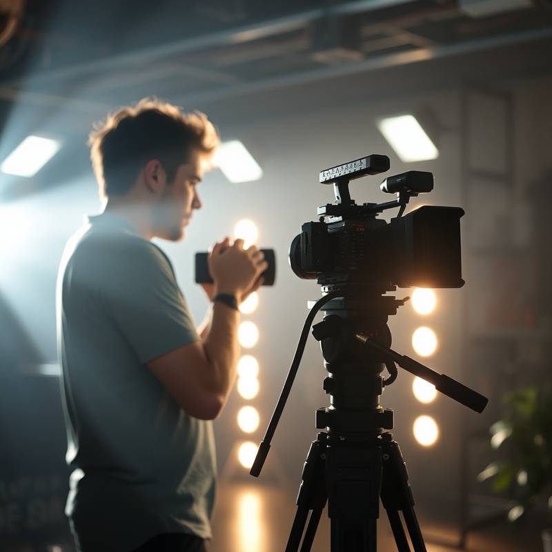 A professional video shoot in progress