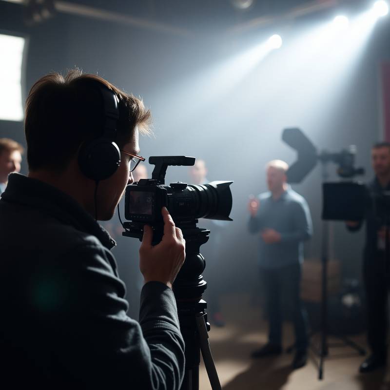Filming on set